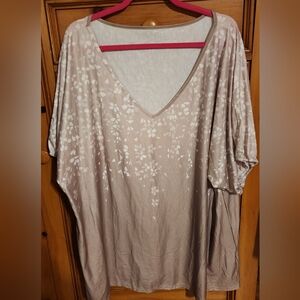 3/$12 Or $5  Each                        Chic Floral V-Neck Blouse - Beige